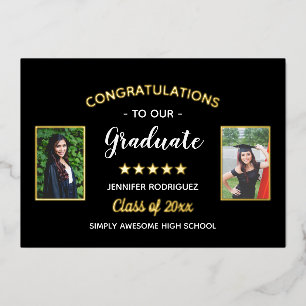 Invitation En Aluminium Félicitations Diplômé Personnalisé 2 Photo Remise 