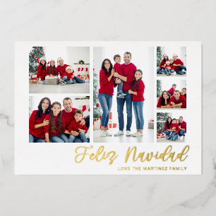 Invitation En Aluminium Feliz Navidad Gold 6 Photo