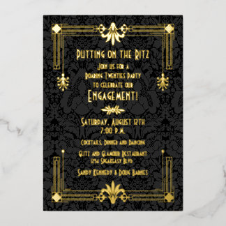 Invitation En Aluminium Fête Art déco des années 20