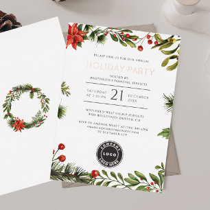 Invitation En Aluminium Fête d'affaires festive Noël Rose Gold