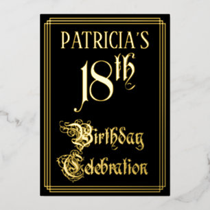 Invitation En Aluminium Fête d'anniversaire 18 ans — Écriture élégante et