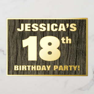 Invitation En Aluminium Fête d'anniversaire 18 ans : motif gras à faux gra