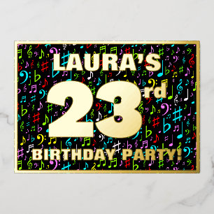 Invitation En Aluminium Fête d'anniversaire 23 ans — Symboles musicaux col