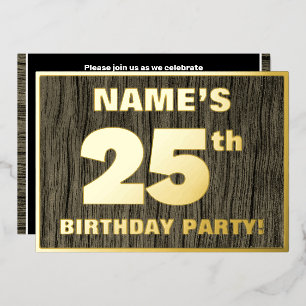Invitation En Aluminium Fête d'anniversaire 25 ans : motif gras à grain de