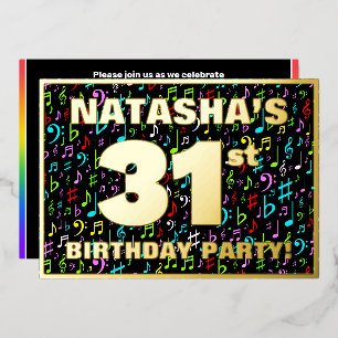 Invitation En Aluminium Fête d'anniversaire 31 ans — Symboles musicaux col