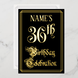 Invitation En Aluminium Fête d'anniversaire 36 ans — Écriture fantaisie et