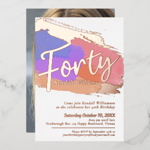 Invitation En Aluminium Fête d'anniversaire 40 ans rose gold décoration ab