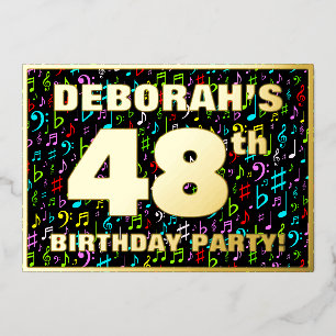 Invitation En Aluminium Fête d'anniversaire 48 ans — Symboles musicaux amu