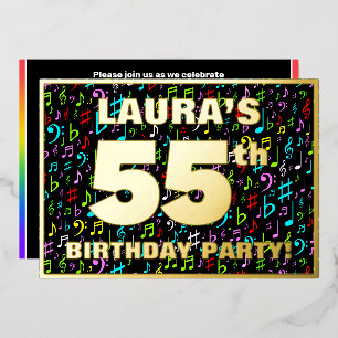 Invitation En Aluminium Fête d'anniversaire 55 ans — Symboles musicaux amu