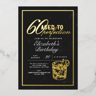 Invitation En Aluminium Fête d'anniversaire 60 ans Bourbon Vieilli à la Pe