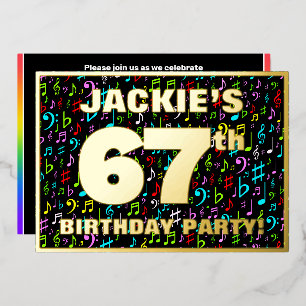 Invitation En Aluminium Fête d'anniversaire 67 ans — Symboles musicaux col