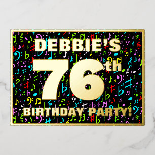 Invitation En Aluminium Fête d'anniversaire 76 ans — Symboles musicaux col