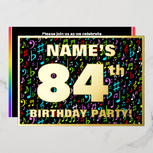 Invitation En Aluminium Fête d'anniversaire 84 ans — Symboles musicaux col