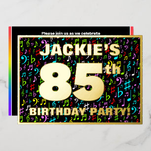 Invitation En Aluminium Fête d'anniversaire 85 ans — Symboles musicaux col
