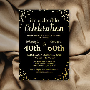 Invitation En Aluminium Fête d'anniversaire conjointe élégante