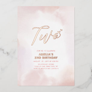 Invitation En Aluminium Fête d'anniversaire de 2 ans pour deux filles avec