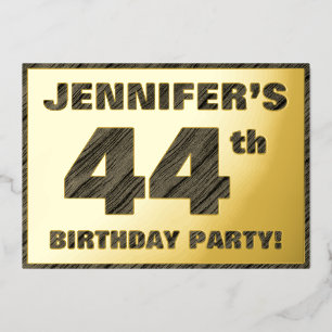 Invitation En Aluminium Fête d'anniversaire de 44 ans — Texte gras à motif