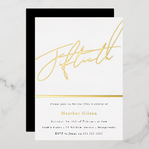 Invitation En Aluminium Fête d'anniversaire de 50 ans pour femme ou homme,