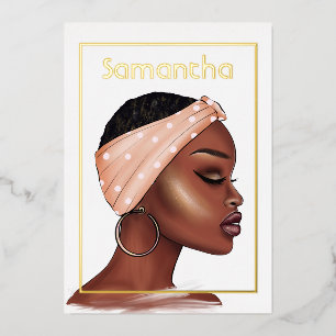 Invitation En Aluminium Fête d'anniversaire de la femme noire