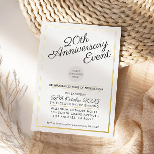 Invitation En Aluminium FÊTE D'ANNIVERSAIRE DE L'ENTREPRISE or moderne aff