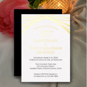 Invitation En Aluminium Fête d'anniversaire de mariage de 50 ans Unique Ar