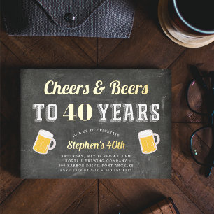 Invitation En Aluminium Fête d'anniversaire de référence Cheers & Beers