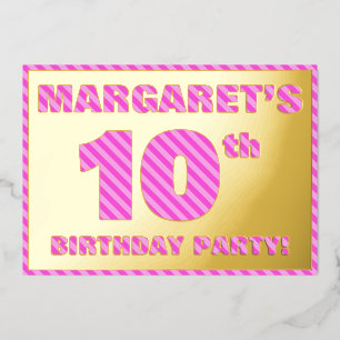 Invitation En Aluminium Fête d'anniversaire des 10 ans — Gras, Amusant, Ra