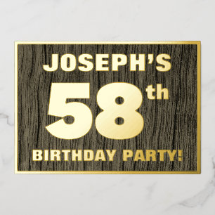 Invitation En Aluminium Fête d'anniversaire des 58 ans : motif audacieux d