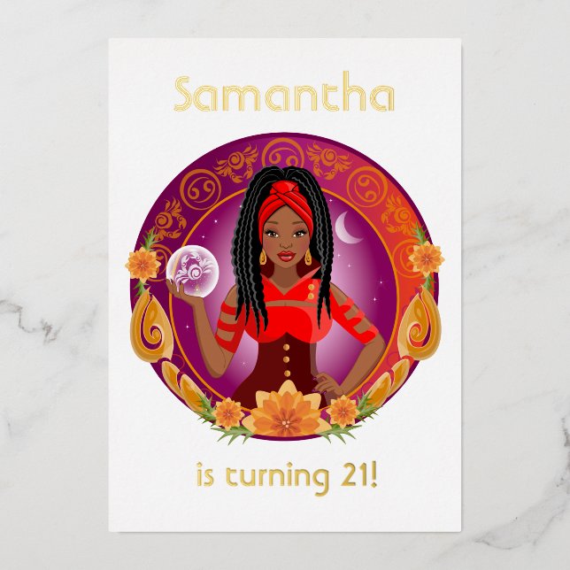 Invitation En Aluminium Fête d'anniversaire du cancer du zodiaque (Recto)