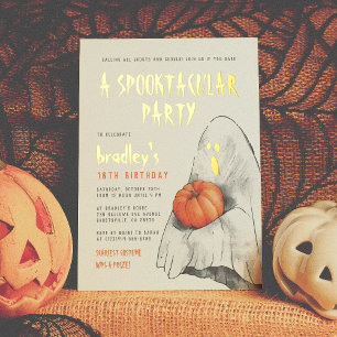 Invitation En Aluminium Fête d'anniversaire effrayante Spooktacular avec f