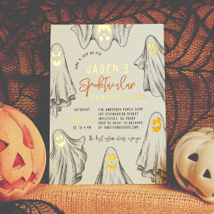 Invitation En Aluminium Fête d'anniversaire fantomatique Halloween à foilé