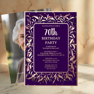 Invitation En Aluminium Fête d'anniversaire personnalisée Élégante Royale