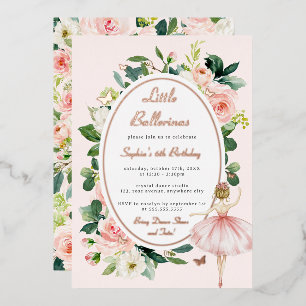 Invitation En Aluminium Fête d'anniversaire pour enfants Papillon Rose Dor
