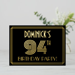 Invitation En Aluminium Fête d'anniversaire pour le 94e anniversaire — Sty
