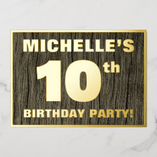 Invitation En Aluminium Fête d'anniversaire pour les 10 ans: Motif gras de