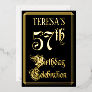 Invitation En Aluminium Fête d'anniversaire pour les 57 ans — Écriture fan