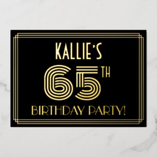 Invitation En Aluminium Fête d'anniversaire pour les 65 ans — Style Art dé