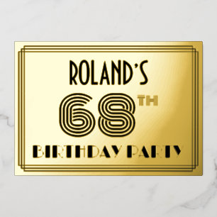 Invitation En Aluminium Fête d'anniversaire pour les 68 ans — Style Art dé