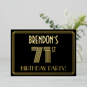 Invitation En Aluminium Fête d'anniversaire pour les 71 ans — Style Art dé