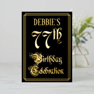Invitation En Aluminium Fête d'anniversaire pour les 77 ans — Écriture fan