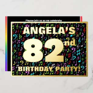 Invitation En Aluminium Fête d'anniversaire pour les 82 ans — Symboles de
