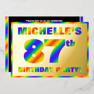 Invitation En Aluminium Fête d'anniversaire pour les 87 ans — Amusant, Spe