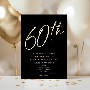 Invitation En Aluminium Fête d'anniversaire soixantième 60e Moderne Chic S