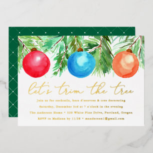 Invitation En Aluminium Fête de décoration de l'arbre de Noël