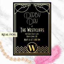 Fête de Derby de Cheval Art Déco Gatsby Noir