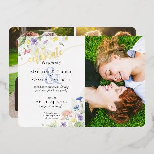 Invitation En Aluminium Fête de fiançailles florale aux fleurs sauvages aq