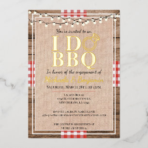 Invitation En Aluminium Fête de Fiançailles Rustique BBQ Couples Shower