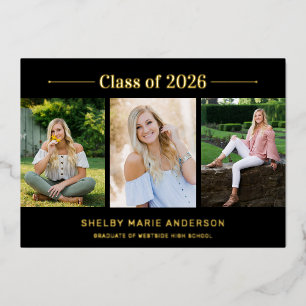 Invitation En Aluminium Fête de fin d'études en typographie moderne 3 Phot