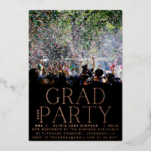 Invitation En Aluminium FÊTE DE FIN D'ÉTUDES Promotion 2023 Rose Gold Pres