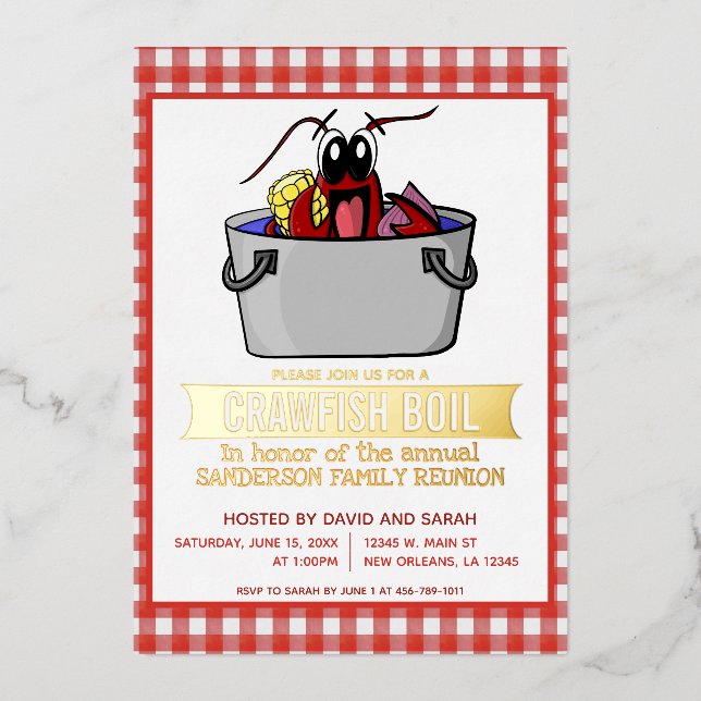 Invitation En Aluminium Fête de fruits de mer Bouillabaisse de écrevisses  (Recto)